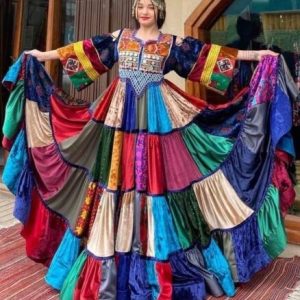 Afghan Dress Multicoloured For Special Occasions