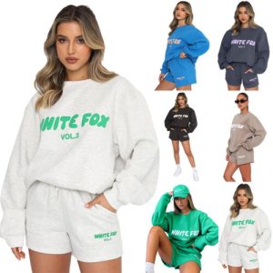 White Fox Boutique 2PCS Tracksuits Womens Ladies Casual Hoodie Shorts Pants UK