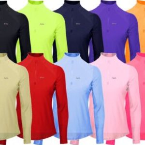 Women Running Top Sweatshirt Quick Dry Stretch Track Jogging Sports T-Shirt Zip