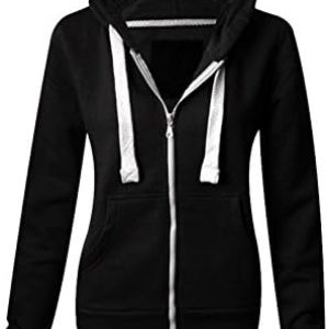 Parsa Fashions Ladies Plain Zip Up Hoodie Womens Fleece Hooded Top Long Sleeves Front Pockets Soft Stretchable Comfortable PLUS SIZES Small to XXXXXXXL (UK 6-30)