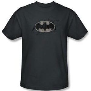 Batman Kids T-Shirt – Arcane Bat Logo Youth Charcoal Grey Tee