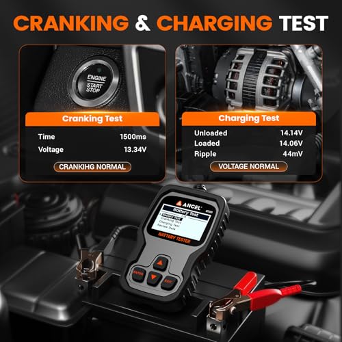 ANCEL BT310 12V 24V Car Battery Tester 100-2000 CCA Battery Load Tester for Lead-Acid & Lithium Batteries, Digital Analyzer Tests Cranking & Charging, Compatible with Car Truck Motorcycle ATV Boat - Image 5