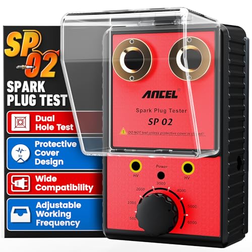 ANCEL SP02 Spark Plug Tester Automotive Engine Ignition Coil Tester Dual Holes 0 to 6000RPM Adjustable Working Frequency Car Spark Plug Gap Tool