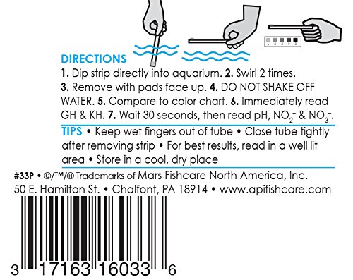 API 5-IN-1 TEST STRIPS Freshwater and Saltwater Aquarium Test Strips 100-Count Box - Image 3