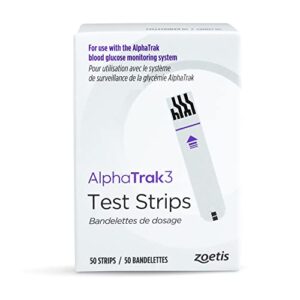 AlphaTrak 3 Test Strips for Use with AT3 Blood Glucose Monitoring System for Cats, Dogs, and Horses, 50 Count