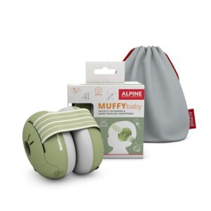 Alpine Muffy Baby Ear Protection for Babies and Toddlers up to 36 Months – CE & ANSI Certified – Noise Reduction Earmuffs – Comfortable Baby Headphones Against Hearing Damage & Improves Sleep – Green