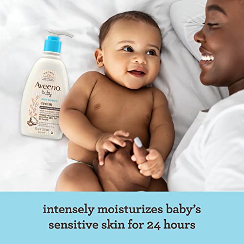Aveeno Baby Daily Moisture Body Lotion for Sensitive Skin, Hypoallergenic Moisturizing Baby Lotion with Nourishing Oat to Deeply Moisturize Baby's Skin, Fragrance-Free, 18 fl. oz, 2 Pack - Image 4