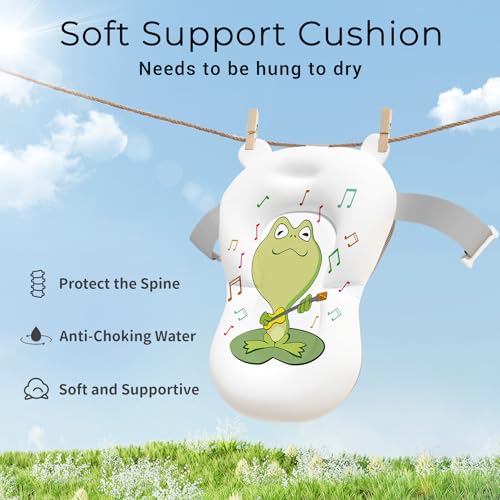 Baby Bathtub, Collapsible Newborn Bathtub for Infant to Toddler 0-24 Months with Soft Cushion and Thermometer,Portable Travel Newborn Tub with No-Slip Feet, Baby Shower Gifts,Grey - Image 7