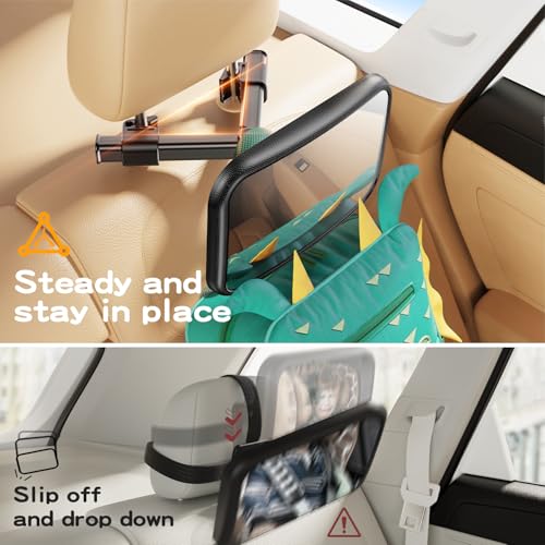 Baby Car Mirror for Baby Hook Clip Design Never Shake Baby Mirror for Car Seat Mirror Rear Facing Newborn Essentials Easy Install Back Seat Mirrors for Car ShatterProof Crash Tested Baby Shower Gifts - Image 3