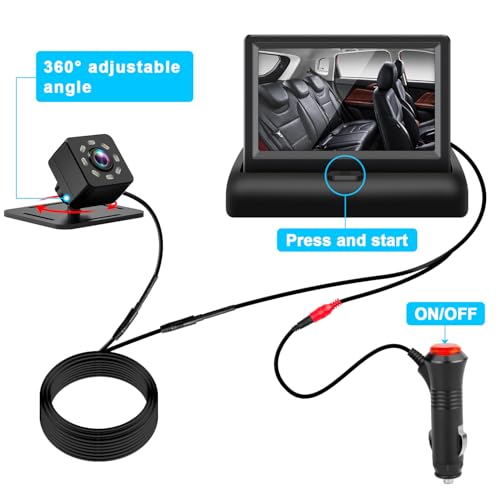 Baby Car Mirror with 4.3'' HD Night Vision Function Display, Safety Car Seat Camera with Wide Crystal Clear View, Easily Observe The Baby’s Move(Not USB) - Image 4