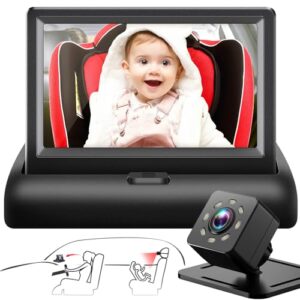 Baby Car Mirror with 4.3” HD Night Vision Function Display, Safety Car Seat Camera with Wide Crystal Clear View, Easily Observe The Baby’s Move(Not USB)