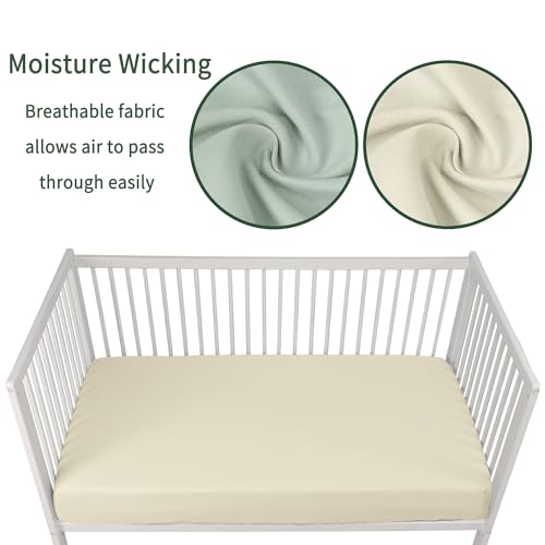Baby Crib Sheets for Boys Girls, 2 Pack Fitted Crib Sheet for Standard Crib and Toddler Mattress, Soft Microfiber Baby Sheet 52x28x8in (Brown & Green) - Image 5