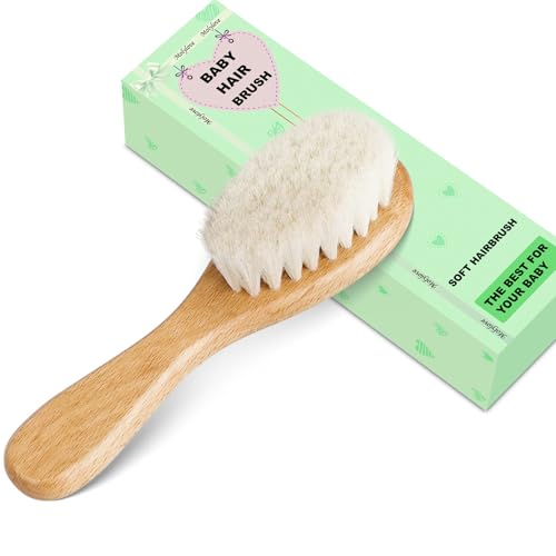 Baby Hair Brush, Wooden Goat Bristles Hair Brush for Newborns & Toddlers, Ideal for Cradle Cap, Perfect Baby Registry Gift, Hypoallergenic, 1 Count - Image 3