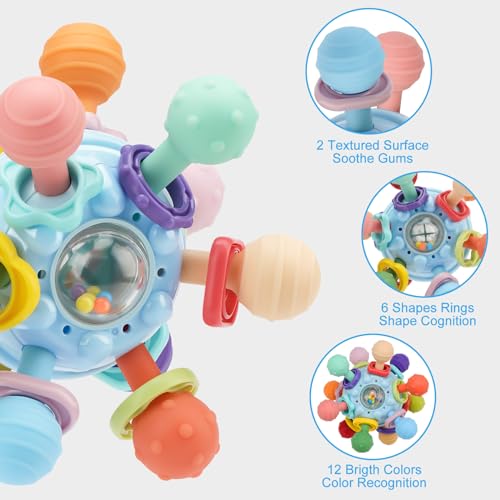 Baby Montessori Sensory Toys for 0-6 6-12 Months, Baby Teether Teething Toys for Babies 0 3 6 9 12 18 Months, Newborn Infant Learning Developmental Toys Gifts for 1 2 Year Old Boys Girls - Image 5