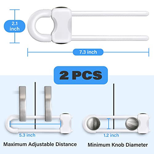 Baby Proofing Cabinets,Cabinet Locks for Babies,U-Shaped Child Locks for Cabinets, Child Proof Cabinet Latches,Child Safety Cabinet Locks with Adjustable by SPISPI (Pack of 2) - Image 3