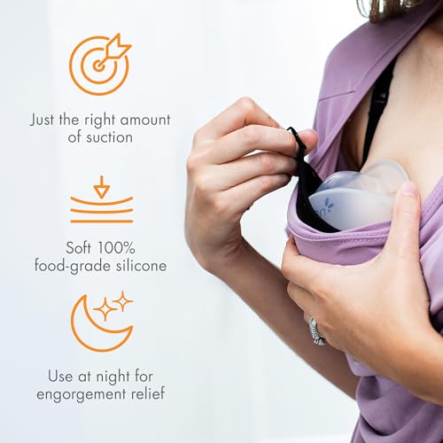 Boon Trove Silicone Manual Breast Pump Set - Hands Free Breast Milk Collector - Includes Polyester Travel Pouch - Breastfeeding Essentials - 2 Count - Image 6