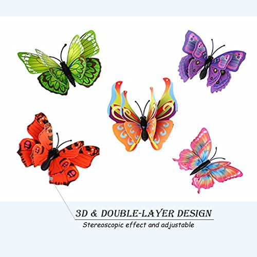 Butterfly Wall Decor 24/48 PCS, 3D Butterflies Stickers for Party Decorations with Magnets(Colorful, 24) - Image 5