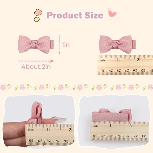 CÉLLOT Baby Hair Clips 50PCS Baby Girls Fully Lined Baby Bows Hair Pins Tiny 2" Hair Bows Alligator Clips for Baby Girls Infants Toddlers in Pairs - Image 4