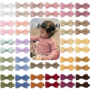 CÉLLOT Baby Hair Clips 50PCS Baby Girls Fully Lined Baby Bows Hair Pins Tiny 2″ Hair Bows Alligator Clips for Baby Girls Infants Toddlers in Pairs