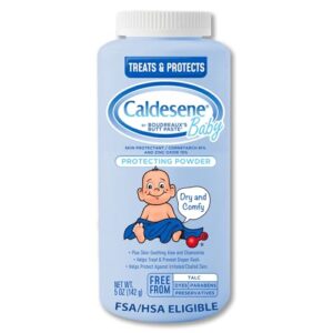 Caldesene Dry & Comfy Baby Powder with Zinc Oxide & Cornstarch, Free from Talc & Preservatives, 5 Oz.