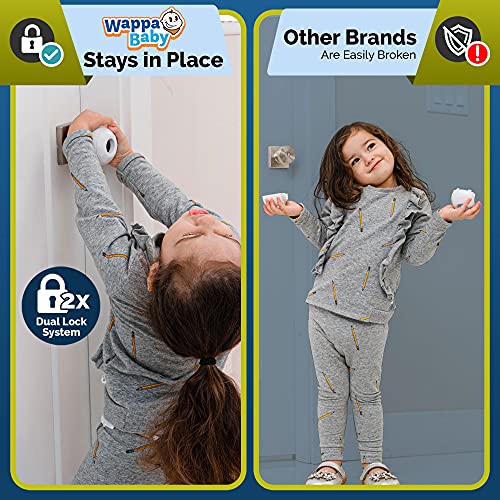 Child Safety Door Knob Cover (4 Pack) Hard-to-Remove Dual-Lock Door Handle Covers for Kids - Reusable Baby Proof Door Knob Locks - Installs Easily, No Tools Needed (White) - Image 4