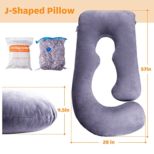 Chilling Home Pregnancy Pillow, U Shaped Full Body Maternity Pillow 58 inch, Pregnant Women Must Haves Pregnancy Pillows for Sleeping with Removable Cover - Image 3
