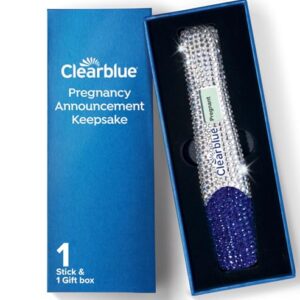 Clearblue Bedazzled Pregnancy Announcement Keepsake Stick 1ct; Unique and Memorable Reminder for Sharing Special Moments on Social Media