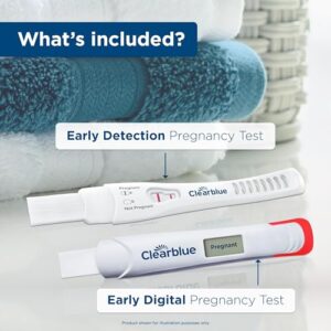 Clearblue Early Pregnancy Test Kit, at-Home Pregnancy Test Kit for Women, hCG Hormone Pregnancy Tests with Easy-to-Read Results, 10 Tests