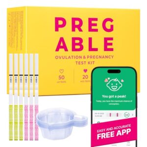 Combo Kit: 50 Ovulation Tests, 20 Pregnancy Tests & 70 Cups, Free Tracker app, SmileReader, OPKs, HPTs (50LH + 20HCG + 70CUPS (Pack of 1))