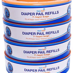 Compatible with Diaper Genie Pails, 4-Pack, 1300count