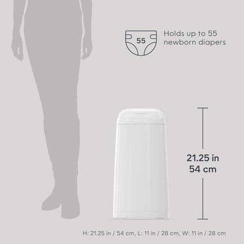 Diaper Genie Classic Diaper Pail Gift Set | Push-N-Lock Odor Control | Includes Starter Refill and Jumbo+ Refill | Holds up to 1,245 Newborn Diapers | Baby Registry Must-Have - Image 3