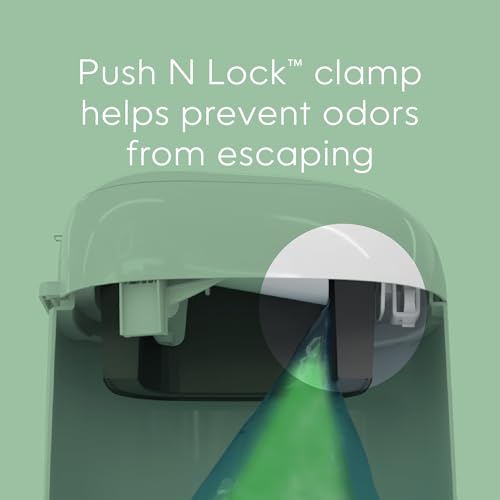 Diaper Genie Classic Diaper Pail Gift Set | Push-N-Lock Odor Control | Includes Starter Refill and Jumbo+ Refill | Holds up to 1,245 Newborn Diapers | Baby Registry Must-Have - Image 5