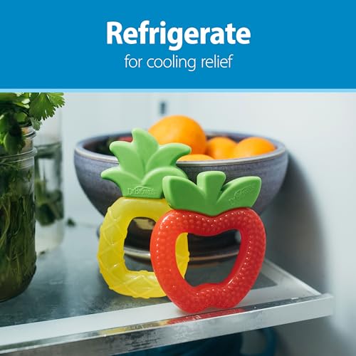 Dr. Brown's AquaCool Water-Filled Teether, Cooling Baby Teether Toy for Sore Gums, Apple Pineapple, BPA Free, 3m+, 2-Pack - Image 3