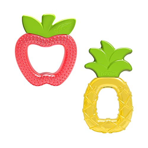 Dr. Brown's AquaCool Water-Filled Teether, Cooling Baby Teether Toy for Sore Gums, Apple Pineapple, BPA Free, 3m+, 2-Pack