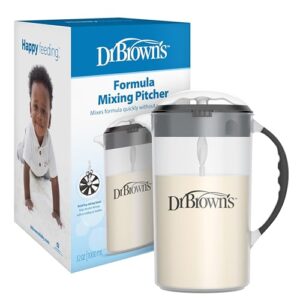 Dr. Brown’s Baby Formula Mixing Pitcher with Adjustable Stopper, Locking Lid & No Drip Spout, Black, BPA Free, 36oz, 1 Pack