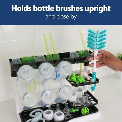 Dr. Brown's Drying Tower, Stand-Up Drying Rack, Countertop Baby Bottle Drying with Organized Storage for Baby Essentials, Space Saving Vertical Rack - Image 7