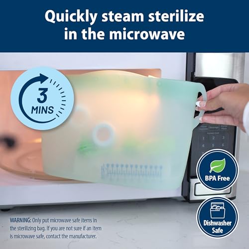 Dr. Brown's Microwave Steam Sterilizer Bag for Baby Bottles, Breast Pump Parts & Other Toddler Accessories, 100% Silicone, Reusable Sterilizing Bag - Image 4