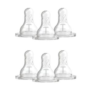 Dr. Brown’s Natural Flow Baby Bottle Nipple Level T – Newborn, Slower Flow – 6pk – 0m+