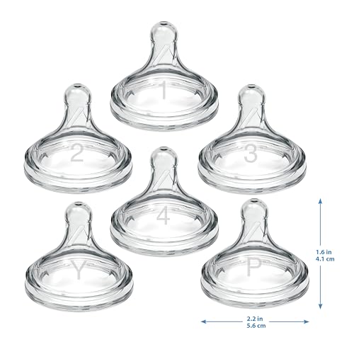 Dr. Brown’s Natural Flow® Level 2 Wide-Neck Baby Bottle Silicone Nipple, Medium Flow, 3m+, 100% Silicone Bottle Nipple, 6 Pack - Image 3
