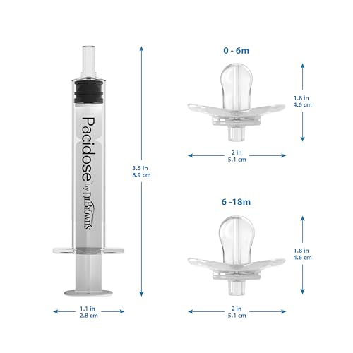 Dr. Brown's Pacidose Liquid Medicine Dispenser for Babies and Toddlers, Oral Syringe and Two Bulb Sizes, 0-6 m and 6-18 m, BPA-Free - Image 4