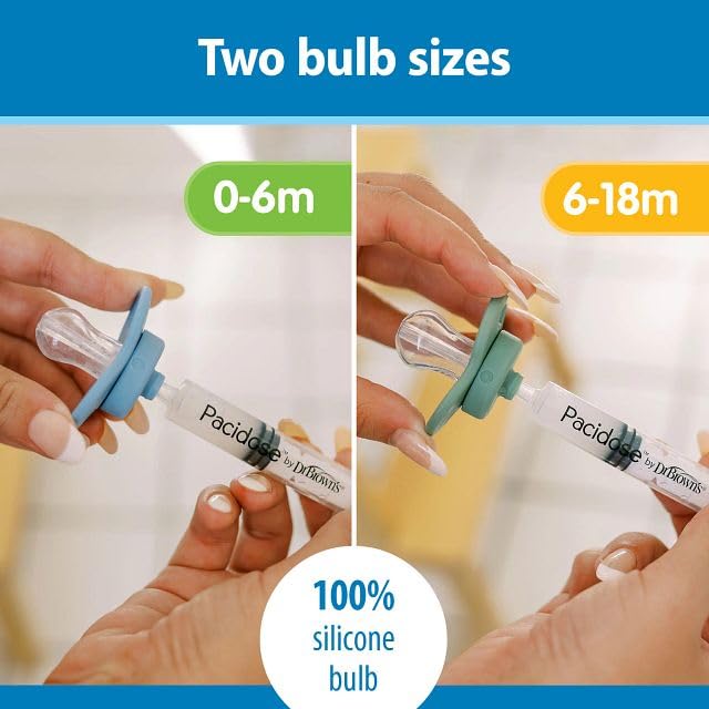Dr. Brown's Pacidose Liquid Medicine Dispenser for Babies and Toddlers, Oral Syringe and Two Bulb Sizes, 0-6 m and 6-18 m, BPA-Free - Image 7