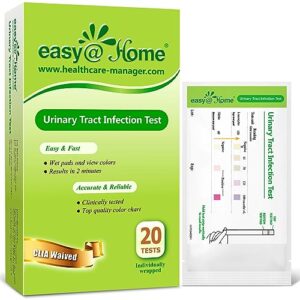 Easy@Home 20 Individual Pouches Urinary Tract Infection FSA Eligible Test Strips (UTI Test Strips) Monitor Bladder or Urinary Tract Issues by Testing Urine, 20 Tests/Box-FDA Cleared (UTI-20P)
