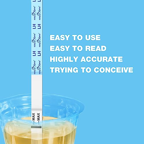 Easy@Home Ovulation & Pregnancy Test Strips Kit: 25 Ovulation Tests 10 Pregnancy Tests & 35 Large Urine Cups - Powered by Premom Ovulation APP | 25LH + 10HCG + 35 Urine Cups - Image 3