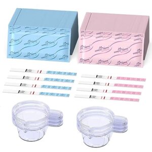Easy@Home Ovulation & Pregnancy Test Strips Kit: 25 Ovulation Tests 10 Pregnancy Tests & 35 Large Urine Cups – Powered by Premom Ovulation APP | 25LH + 10HCG + 35 Urine Cups