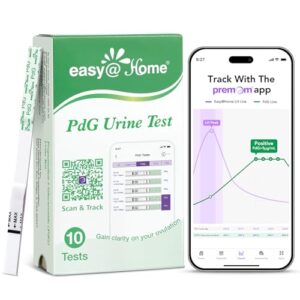 Easy@Home PdG Test Strips: 10 Pack – Track Ovulation Insights with Progesterone Urine Tests – at Home Fertility Test for Women with Premom Ovulation App – PdG (Pregnanediol Glucuronide) Tests