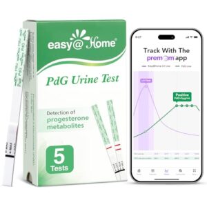 Easy@Home PdG Test Strips: 5 Pack – Track Ovulation Insights with Progesterone Urine Tests – at Home Fertility Test for Women with Premom Ovulation App – PdG (Pregnanediol Glucuronide) Tests
