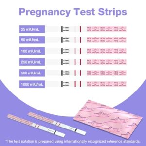 Easy@Home Pregnancy Test Strips: 50 Pack HCG Test Strips – Early Detection Bulk Pregnancy Tests Kit | EZW1-S:50