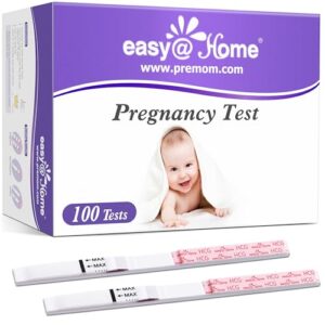 Easy@Home Pregnancy Test Strips Kit: 100 Pack hCG Test Strips – Early Detection Home Bulk Pregnancy Strips | EZW1-S:100