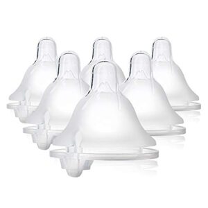 Evenflo Feeding Balance + Wide Neck BPA-Free Silicone Medium Flow Baby Bottle Nipple – 3 Months+, 6ct