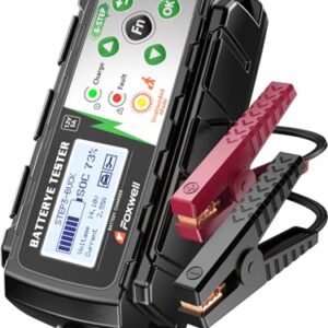 FOXWELL BC521 5A 12V Battery Charger & Tester, 4-in-1 Battery Maintainer, Trickle Charger & Cranking/Charging System Tester, Smart 8-Stage Charging, Pulse Repair, Unattended Mode for Car/RV/Motorcycle